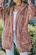 Load image into Gallery viewer, Teddy Hooded Jacket with Pockets