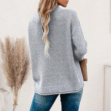 Load image into Gallery viewer, Mock Neck Dropped Shoulder Long Sleeve Sweater