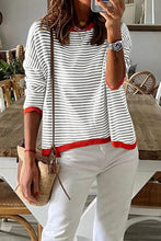 Load image into Gallery viewer, Striped Round Neck Drop Shoulder T-Shirt