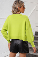 Load image into Gallery viewer, Round Neck Dropped Shoulder Pullover Sweater