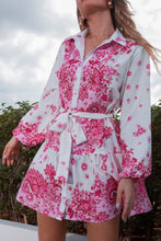 Load image into Gallery viewer, Floral  Waist Shirt Dress