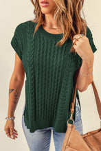 Load image into Gallery viewer, Cable-Knit Side Slit Sweater Vest
