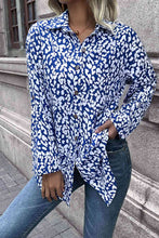 Load image into Gallery viewer, Double Take Leopard Roll-Tap Sleeve Shirt