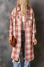Load image into Gallery viewer, Double Take Plaid Button-Up Longline Shacket with Breast Pockets