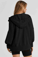 Load image into Gallery viewer, Zip Up Long Sleeve Drawstring Hoodie