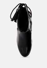 Load image into Gallery viewer, cheer leader tassels detail ankle boots-13