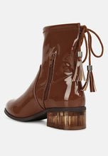 Load image into Gallery viewer, cheer leader tassels detail ankle boots-7