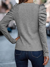 Load image into Gallery viewer, Round Neck Puff Sleeve Sleeve Blouse
