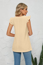 Load image into Gallery viewer, Smocked Round Neck Eyelet Top