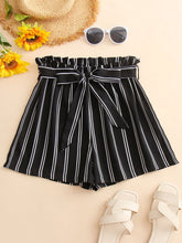 Load image into Gallery viewer, Striped Tie Belt Shorts