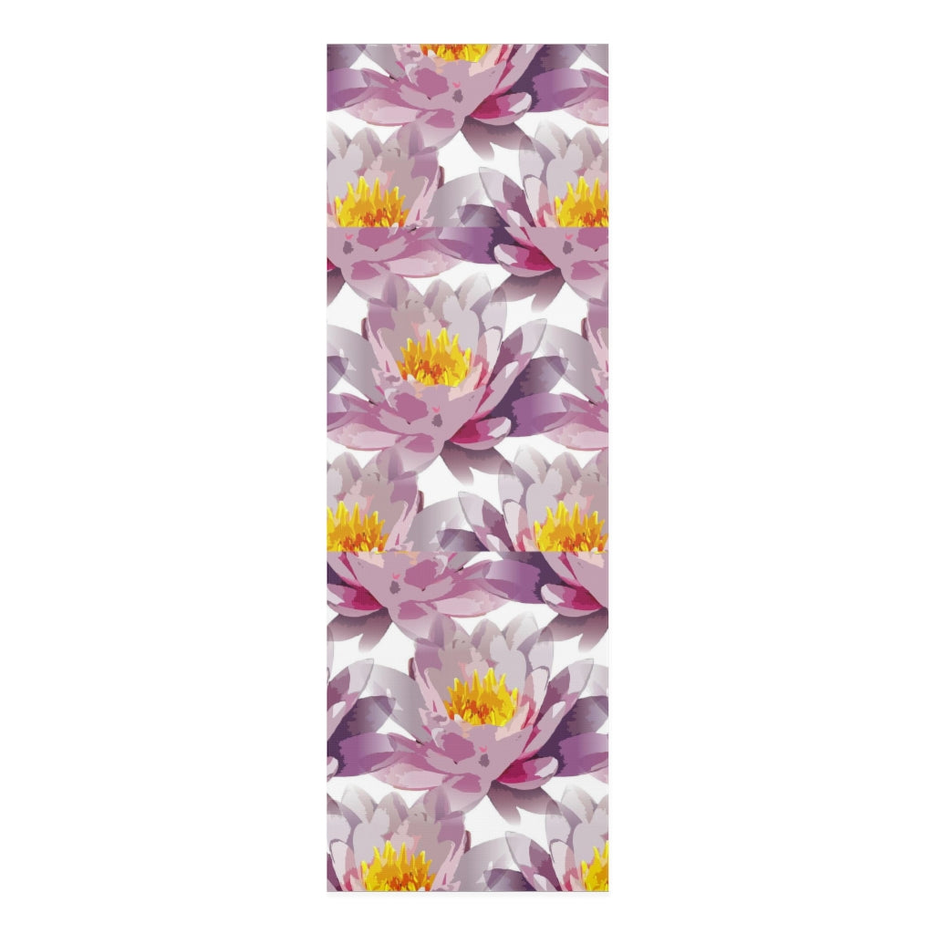 Gray & Lilac Floral Foam Yoga Mat