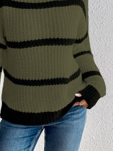 Load image into Gallery viewer, Striped Mock Neck Sweater