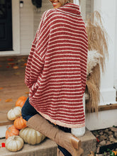 Load image into Gallery viewer, Striped Turtleneck Sweater with Pockets