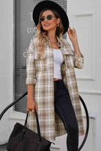 Load image into Gallery viewer, Double Take Plaid Button-Up Longline Shacket with Breast Pockets