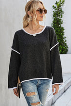 Load image into Gallery viewer, Round Neck Dropped Shoulder Sweater