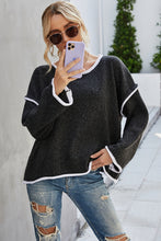 Load image into Gallery viewer, Round Neck Dropped Shoulder Sweater