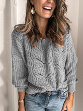 Load image into Gallery viewer, Openwork Round Neck Sweater