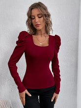 Load image into Gallery viewer, Square Neck Puff  Long Sleeve Top