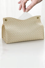 Load image into Gallery viewer, Woven Vegan Leather Tissue Box Cover