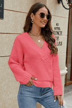 Load image into Gallery viewer, Surplice Neck Long Sleeve Sweater