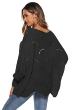 Load image into Gallery viewer, Round Neck Long Sleeve Openwork Sweater