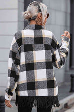 Load image into Gallery viewer, Plaid Collared Neck Snap Front Jacket