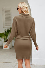 Load image into Gallery viewer, Ribbed Mock Neck Long Sleeve Dress