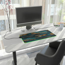 Load image into Gallery viewer, Teal &amp; Gold LED Gaming Mouse Pad