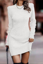 Load image into Gallery viewer, Rib-Knit Round Neck Sweater Dress