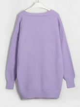 Load image into Gallery viewer, V-Neck Dropped Shoulder Sweater Dress