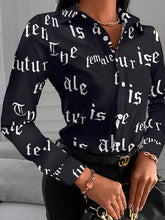 Load image into Gallery viewer, Printed Collared Neck Long Sleeve Shirt