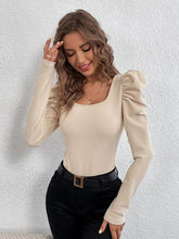 Load image into Gallery viewer, Square Neck Puff  Long Sleeve Top