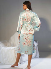 Load image into Gallery viewer, Floral Tie Waist Long Sleeve Robe