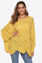 Load image into Gallery viewer, Round Neck Long Sleeve Openwork Sweater