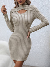 Load image into Gallery viewer, Long Sleeve Ribbed Sweater Dress