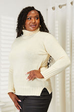 Load image into Gallery viewer, Heimish Full Size Long Sleeve Turtleneck Sweater with Side Slit