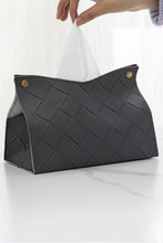 Load image into Gallery viewer, Woven Vegan Leather Tissue Box Cover