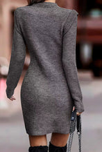 Load image into Gallery viewer, Rib-Knit Round Neck Sweater Dress