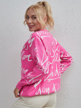 Load image into Gallery viewer, Letter Round Neck Drawstring Sweater