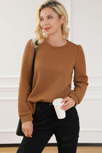 Load image into Gallery viewer, Texture Round Neck Long Sleeve Sweatshirt