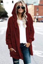 Load image into Gallery viewer, Teddy Hooded Jacket with Pockets