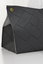 Load image into Gallery viewer, Woven Vegan Leather Tissue Box Cover