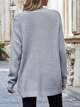 Load image into Gallery viewer, Full Size Cutout V-Neck Rib-Knit Sweater