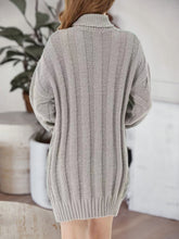 Load image into Gallery viewer, Cable-Knit Turtleneck Sweater Dress