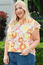 Load image into Gallery viewer, Plus Size Floral Butterfly Sleeve Blouse