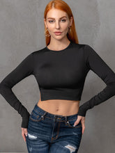 Load image into Gallery viewer, Round Neck Cropped Backless Tie Back Blouse