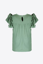 Load image into Gallery viewer, Pleated Detail Flutter Sleeve Blouse