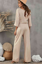 Load image into Gallery viewer, Belted Three-Quarter Sleeve Jumpsuit