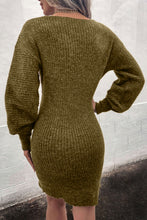 Load image into Gallery viewer, Ribbed Long Sleeve Sweater Dress