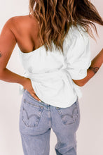 Load image into Gallery viewer, Tied Puff Sleeve One-Shoulder Top